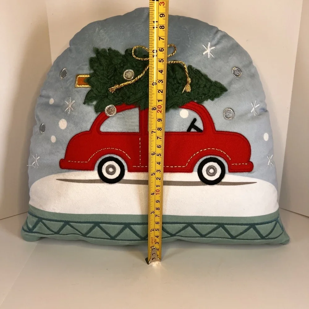 Unbranded Christmas Tree Red Car Decorative Pillow Blue Excellent Holiday Decor
